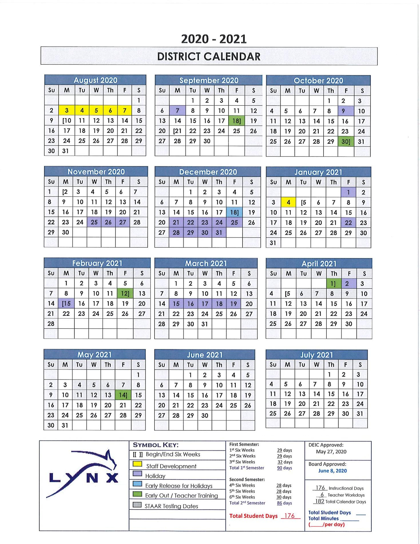 Spearman Independent School District Calendar 2021 And