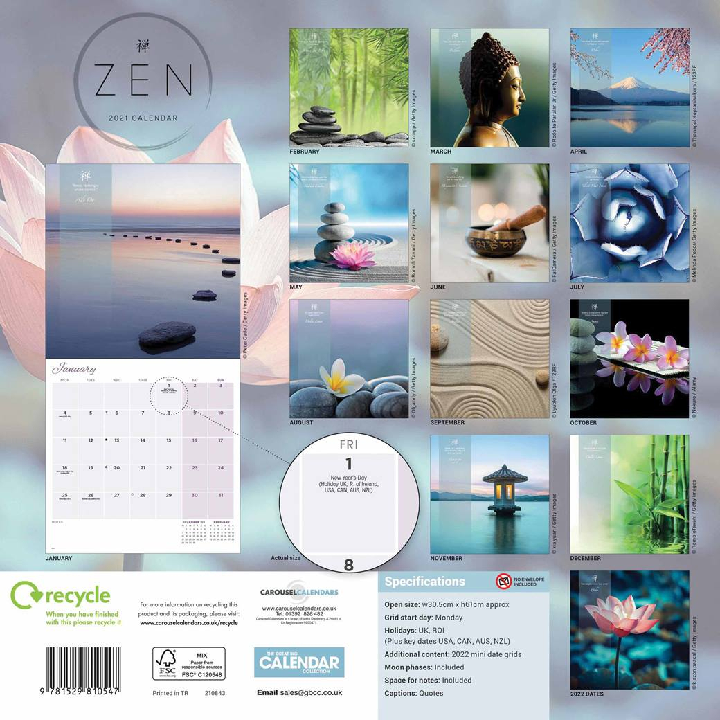 The Gift Of Zen Calendar 2021 At Calendar Club