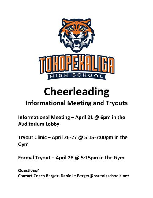 Tigers Cheerleading / Tryout Information