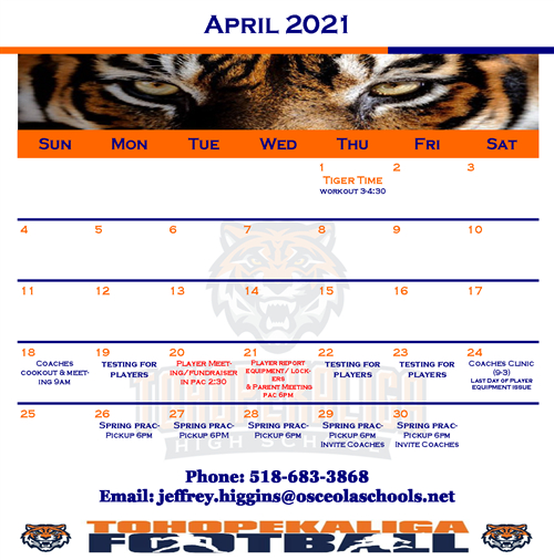 Tigers Football / Calendar