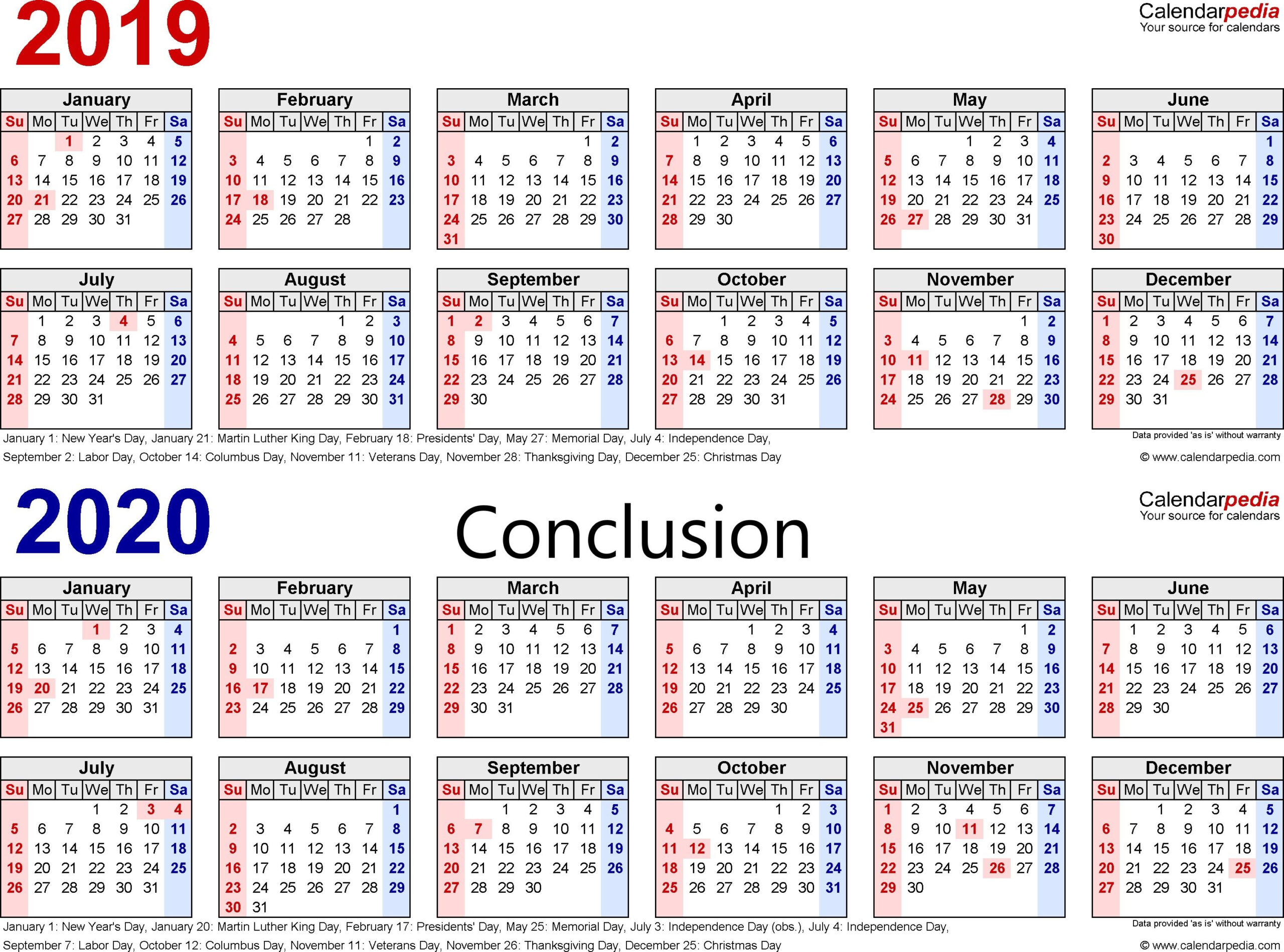 To Do List (2019-2020) Conclusion | Printable Calendar