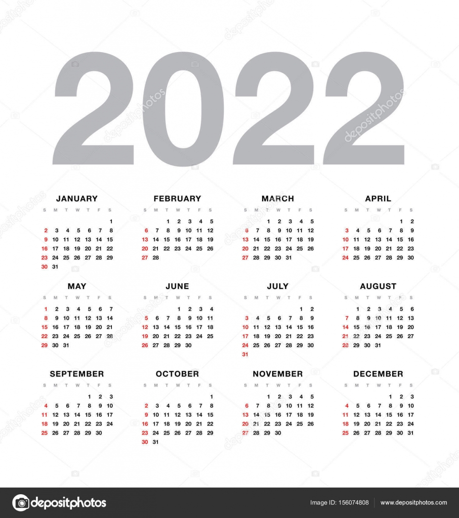 Wall Calendar 2022 Year Design — Stock Vector © Igor_Vkv