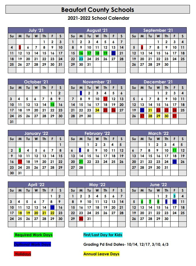 Warren County 2023 2022 Schools Calendar - January