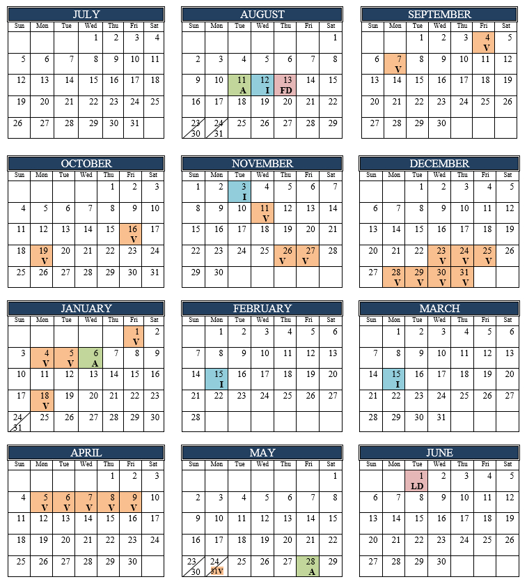 Williamson County Schools Calendar 2021 2022 | Empty Calendar