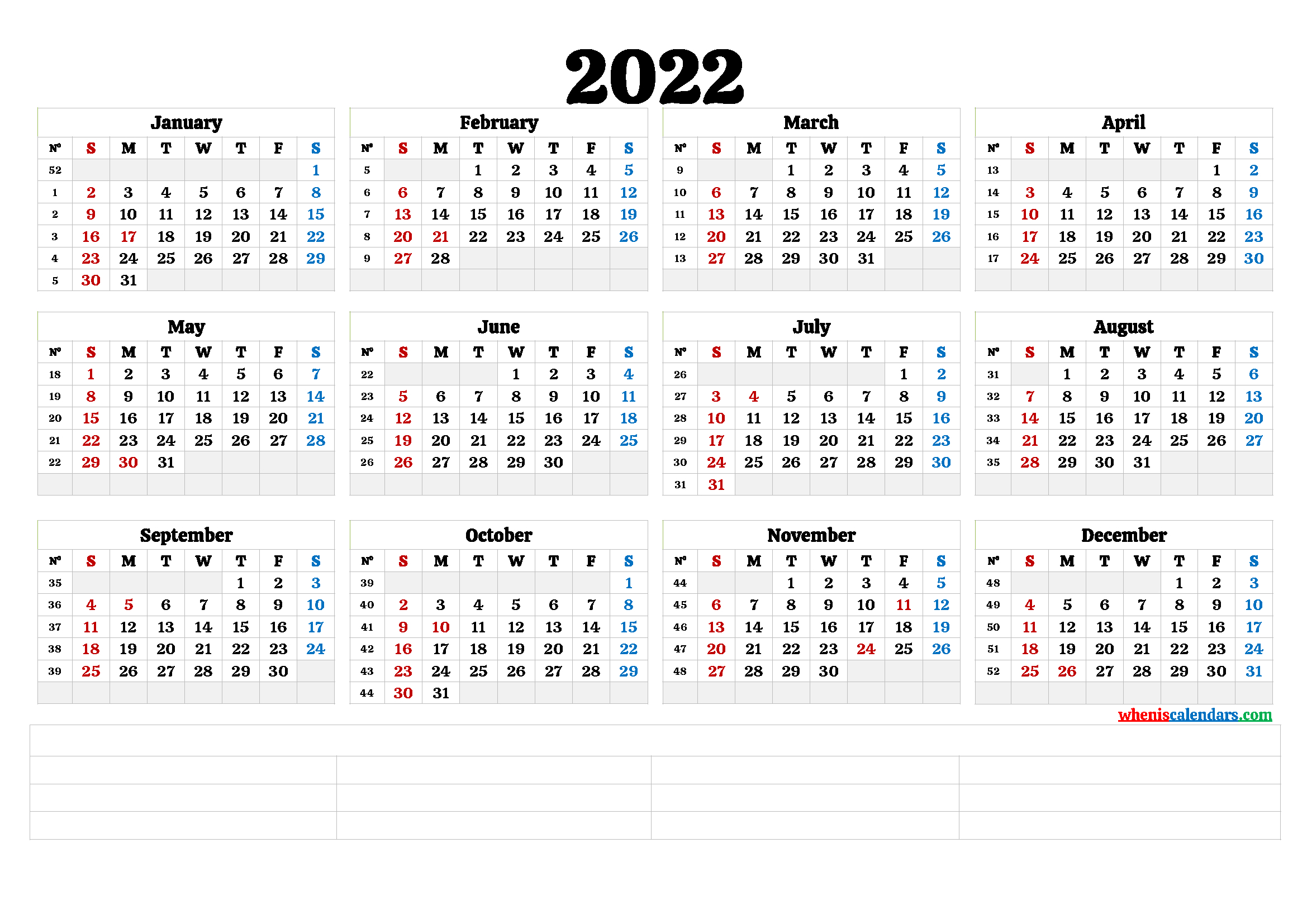 Year Calendar 2022 Printable Free Australia / Free