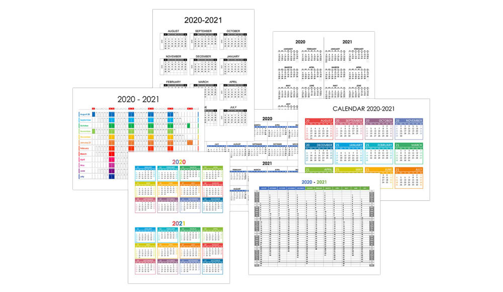 Yearly Calendar 2020-2021 - Free-Calendar.su