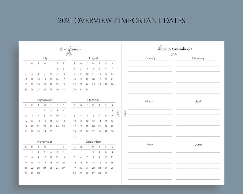 Yearly Calendar Bundle 2021 And 2022 Year-At-A-Glance