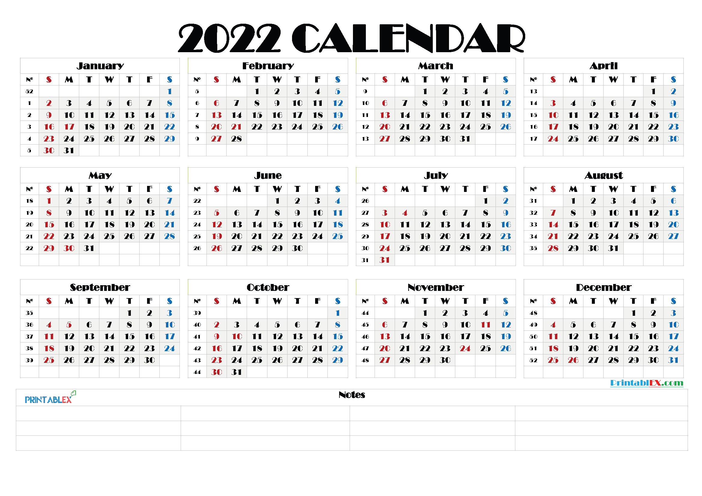 Full Page Printable Calendar 2022 | Printable Calendar 2021