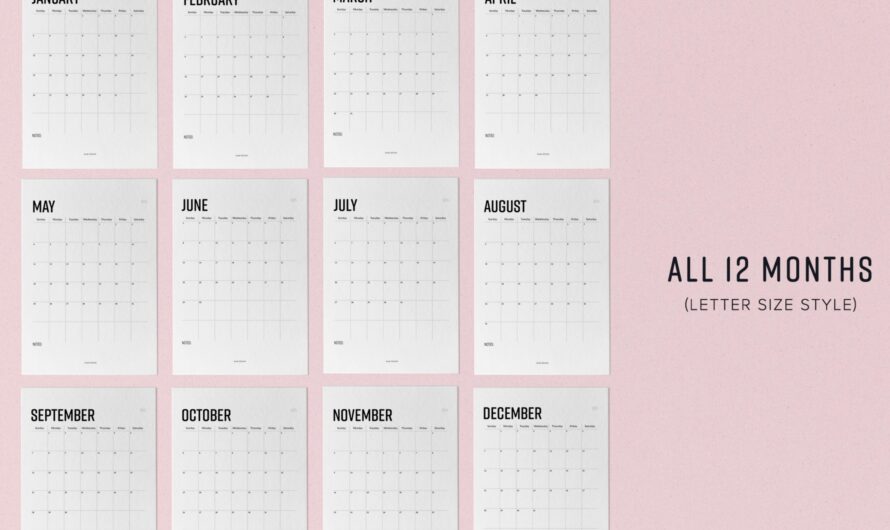 12 Month Calendar 2025 – Free Printable & Editable Templates