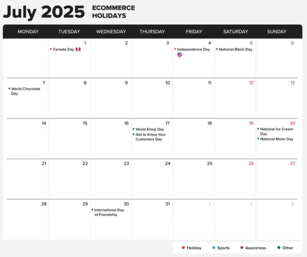 July 2025 calendar with holidays July 2025 calendar with holidays