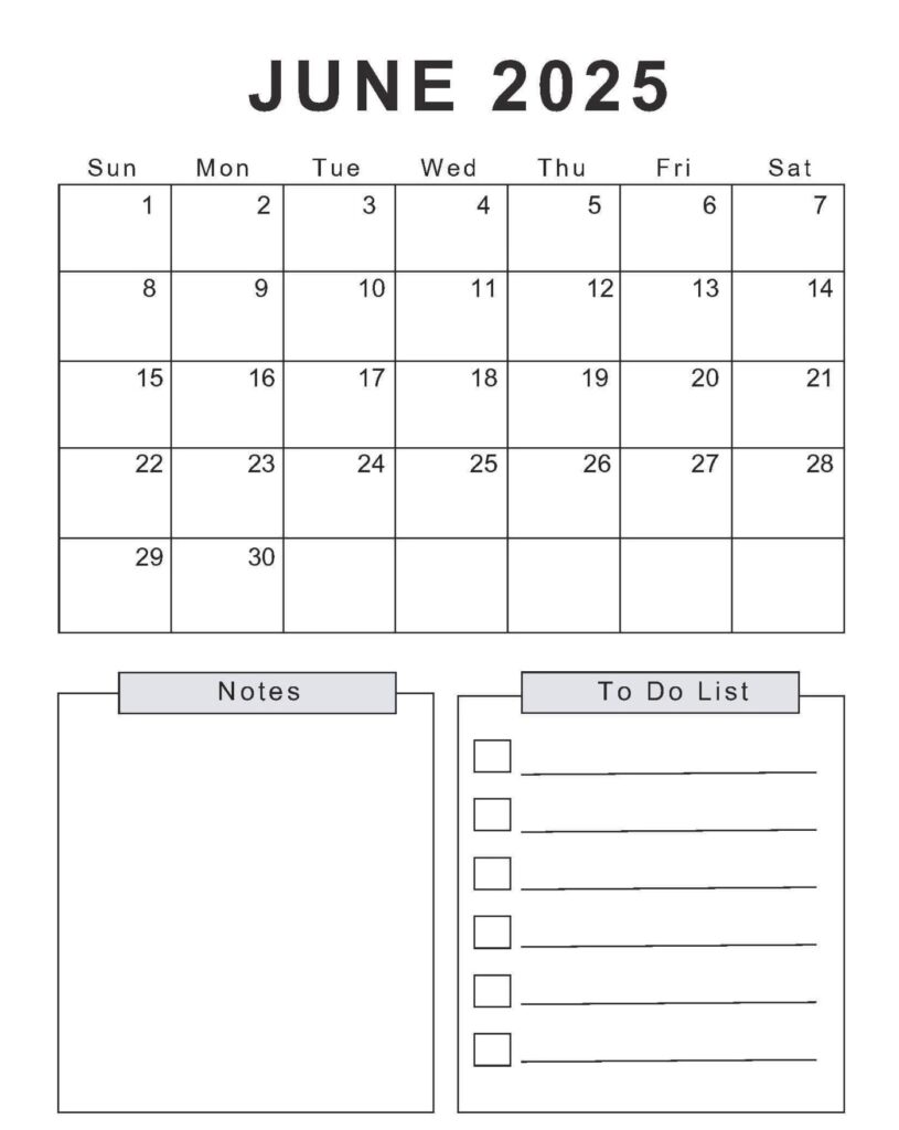 Printable Landscape or Portrait Calendars June 2025 Printable Landscape or Portrait Calendars June 2025