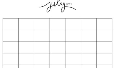 blank calendar 2025 July