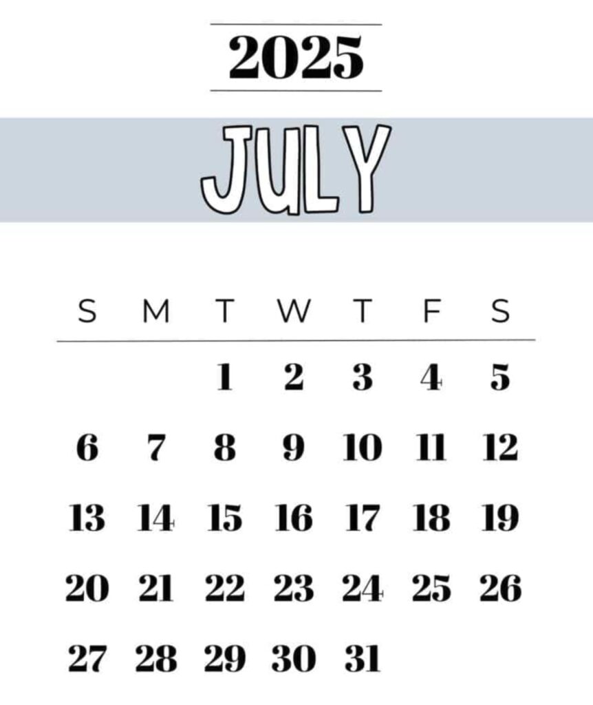 free July 2025 calendar template free July 2025 calendar template
