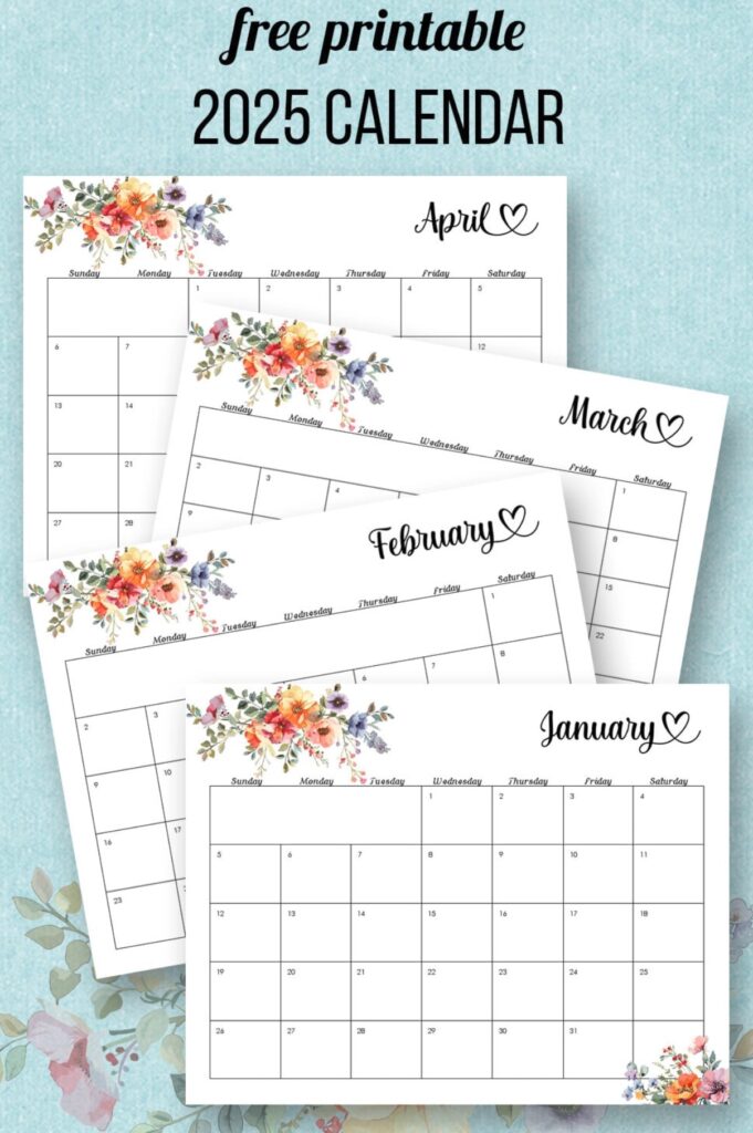 2025 printable calendar by month 2025 printable calendar by month