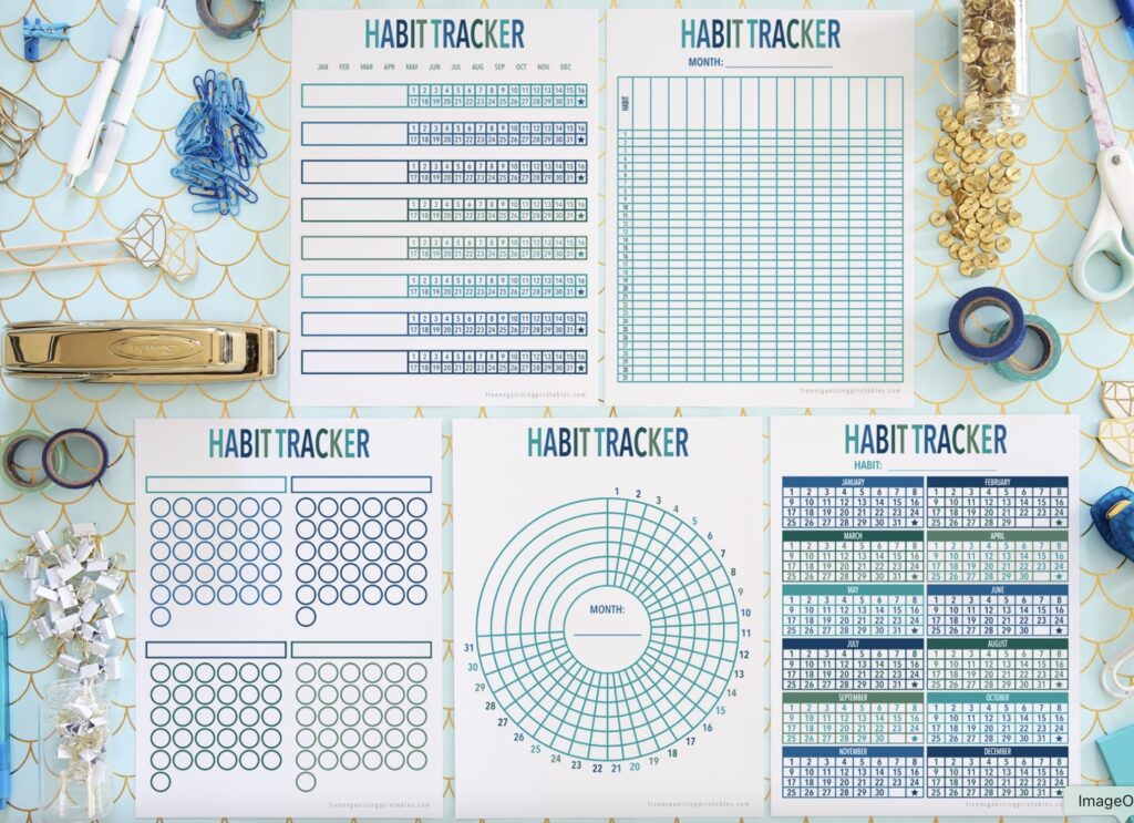 Year long habit tracker printable Horizontal and vertical layouts Year long habit tracker printable Horizontal and vertical layouts