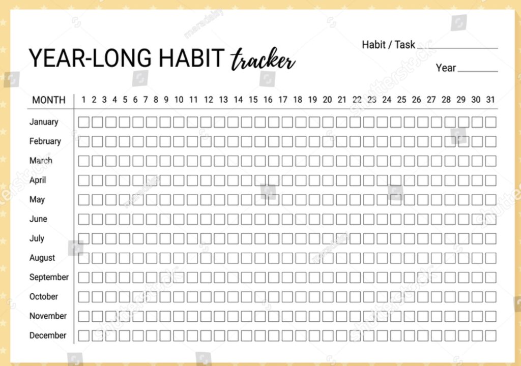 Year long habit tracker printable Minimalist & aesthetic versions Year long habit tracker printable Minimalist & aesthetic versions