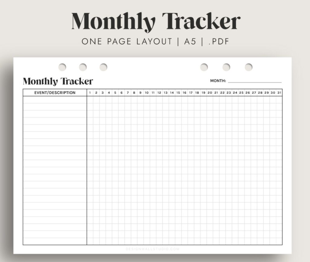 monthly habit tracker template Undated layout – reuse every month monthly habit tracker template Undated layout – reuse every month