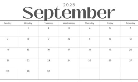 Free September 2025 calendar printable PDF template