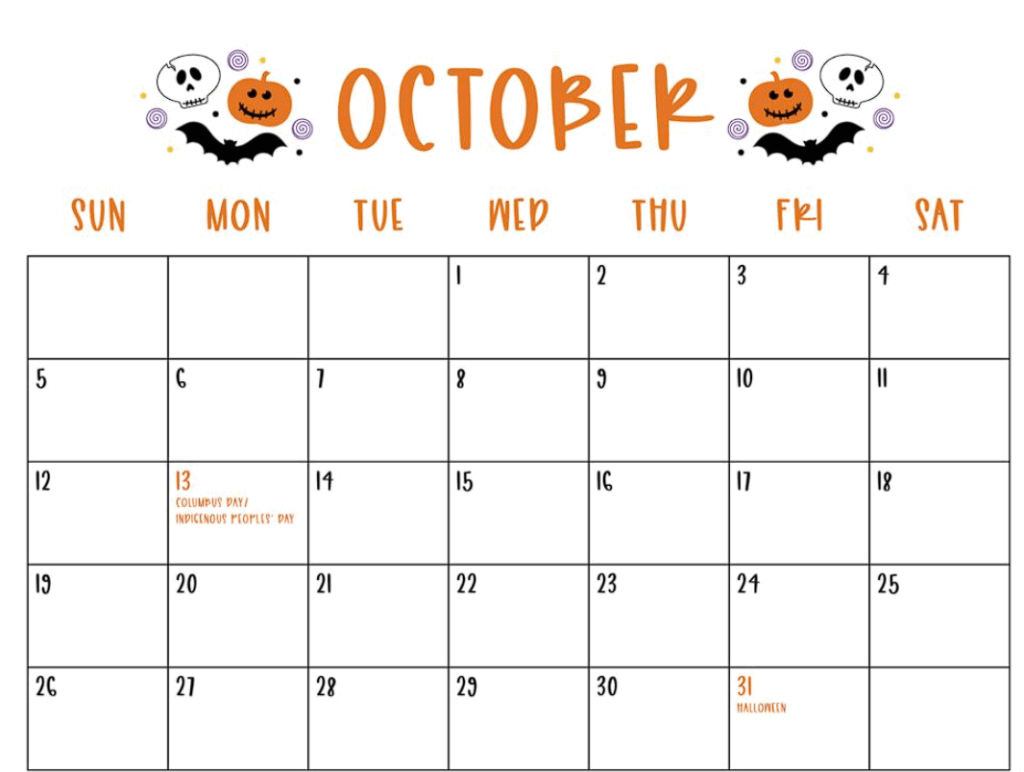 October 2025 Calendar Template with Holidays Marked October 2025 Calendar Template with Holidays Marked