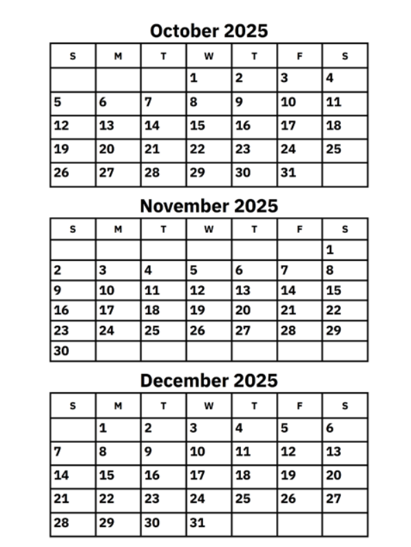 Editable November and December 2025 monthly planner with holidays and notes section