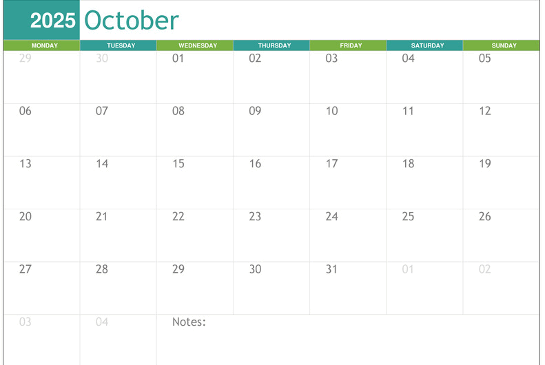 Editable Calendar October & December 2025 – Free Printable Designs
