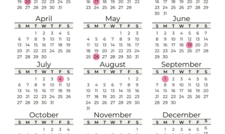 Minimalist 2025 calendar design showing all months and federal holidays