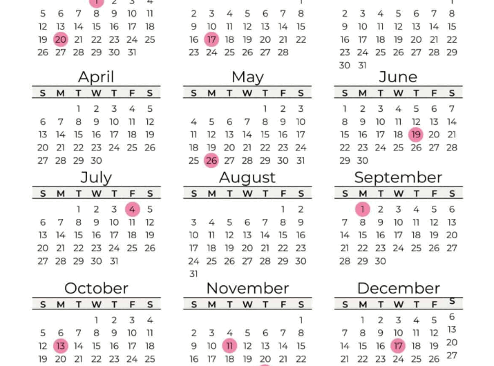 2025 Full Calendar with Holidays – Free Printable and Editable Templates