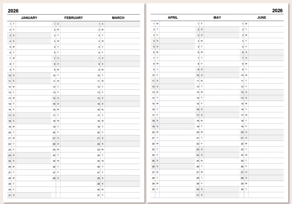 Aesthetic Daily Planner 2026 Calendar Design