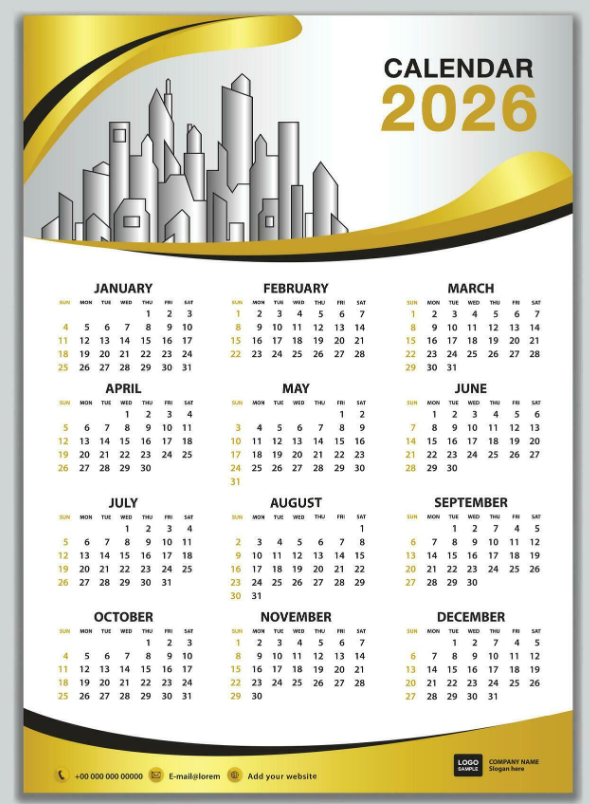 Free Calendar Templates 2026 Design Ideas
