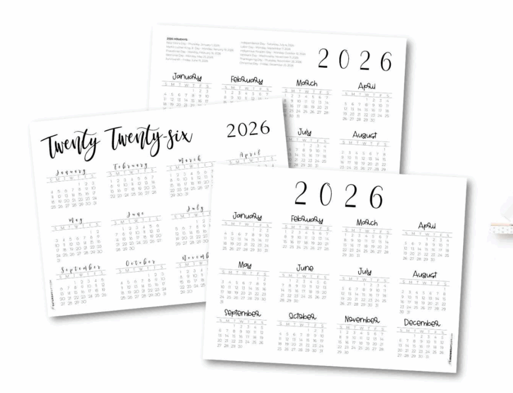 Minimalist 2026 Calendar Design Template
