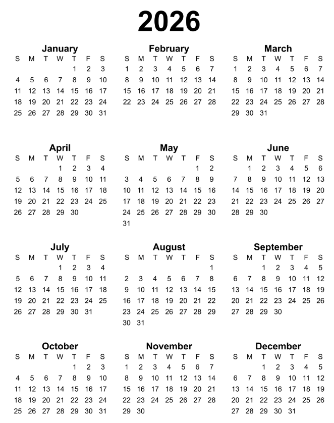 Printable calendar designs 2026 templates