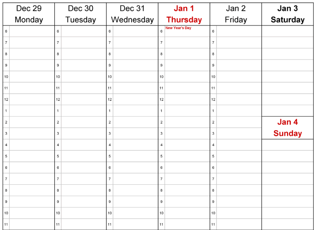 Visual Daily Schedule Template 2026 Calendar