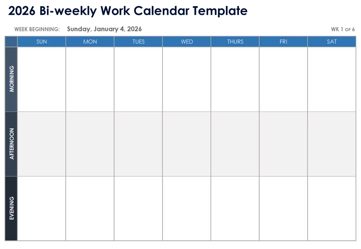 Workspace calendar layout for effective daily planning in 2026