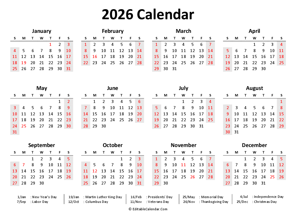 printable cultural calendar 2026