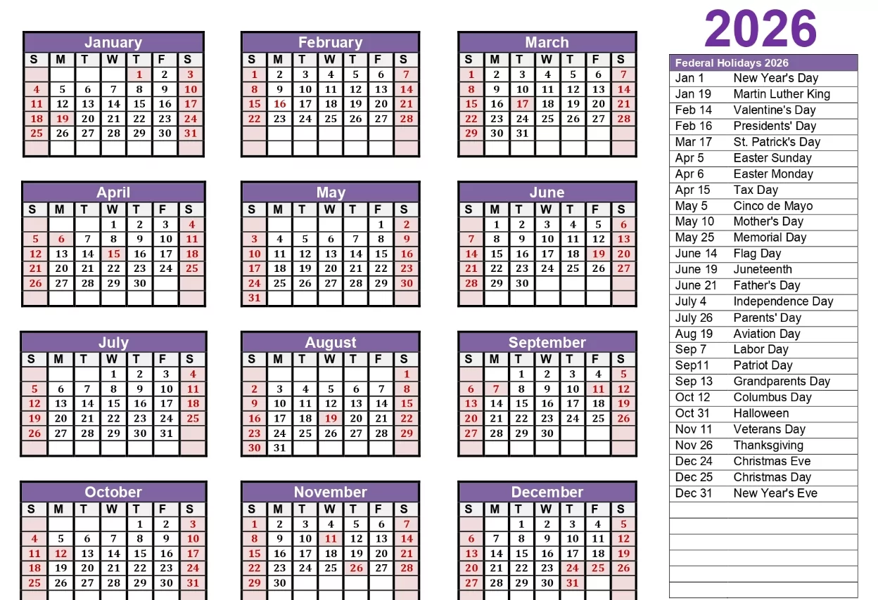 cultural and historical calendars for effective daily planning 2026 layout