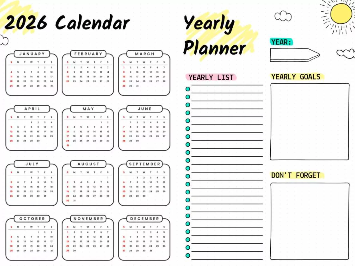 effective daily planner 2026 printable calendar desk setup
