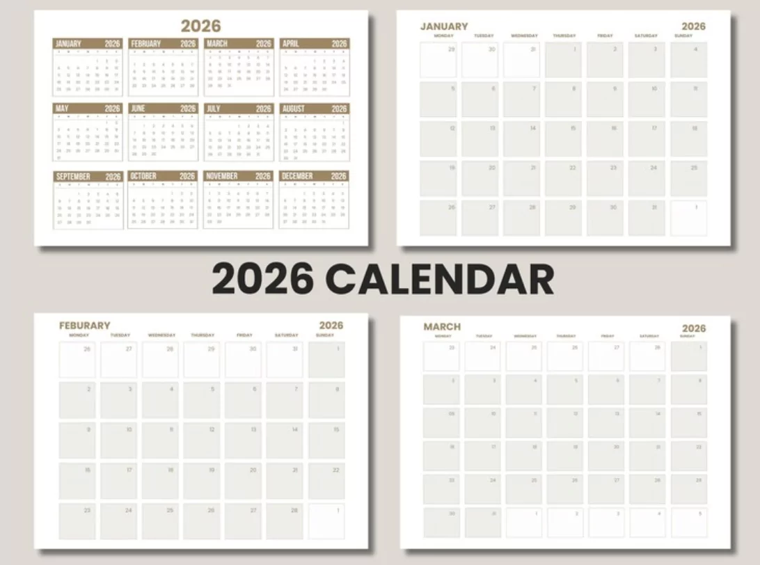 minimalist printable calendar ideas for 2026 clean design planner