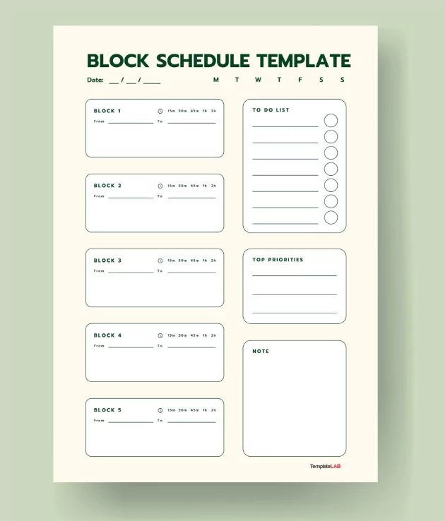 printable calendar effective daily planner 2026 time blocking layout